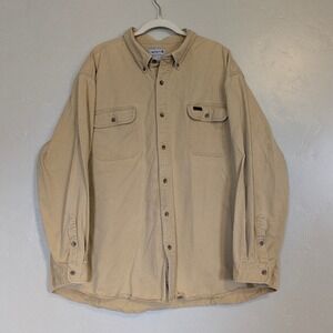 Carhartt Men’s Beige Button-Down Work Shirt